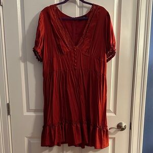 Cider Red Short Sleeve Dress
